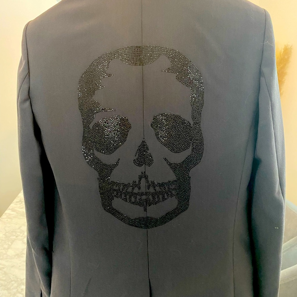 Zadig and Voltaire blazer vedy skull anthrosite grey size 34